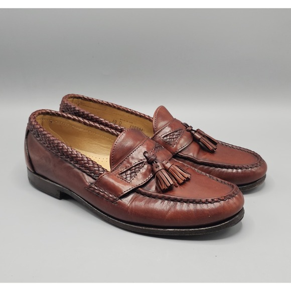 Allen Edmonds Maxfield Braided Leather Tassel Loafers Mens 10‎ D Made In USA
